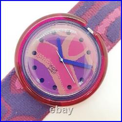 1992 Rare Purple and Pink Pop Swatch Watch, 1990s Swatch Pop Swiss Made Watches