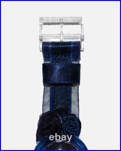 1999 Pop King Blue Flowered Swatch with Textile Band PMN108