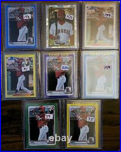 2020 Bowman Jo Adell RC /75 /99 /125 Yellow Blue Purple ALL 17 Chrome & Paper
