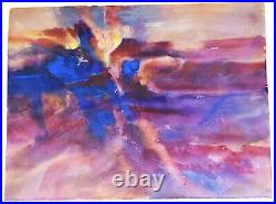 30 Watercolor Painting Carolynn Mann Art Abstract Purple Blue Storm #151