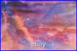30 Watercolor Painting Carolynn Mann Art Abstract Purple Blue Storm #151