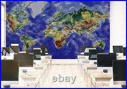 3D Blue Purple 313NAO World Map Wallpaper Mural Removable Self-adhesive Amy