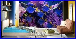 3D Blue Purple Fish Coral 27042NA Wallpaper Wall Murals Removable Wallpaper Fay
