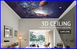 3D Blue Purple Nebula K5771 Wallpaper Mural Self-adhesive Removable Sticker Luna
