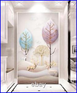 3D Blue Purple Tree ZHUA3262 Wallpaper Wall Murals Removable Self-adhesive Amy