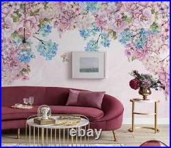 3D Purple Blue Flower E17 Wallpaper Mural Paper Wall Print Indoor Murals CA Erin