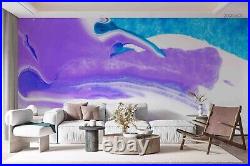 3D Purple Blue Flowing Pattern Self-adhesive Removeable Wallpaper Wall Mural2842
