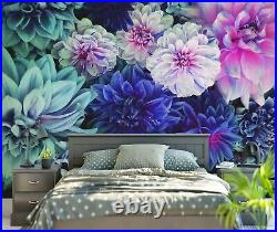 3D Purple Blue Pink Flower 25878NA Wallpaper Wall Murals Removable Wallpaper Fay