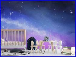 3D Space Starry Sky Purple Blue Self-adhesive Removeable Wallpaper Wall Mural150