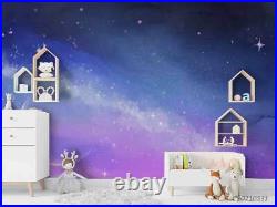 3D Space Starry Sky Purple Blue Self-adhesive Removeable Wallpaper Wall Mural150