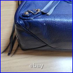 BALENCIAGA The papier Leather Shoulder Bag Bluish-Violet Women Italy Auth