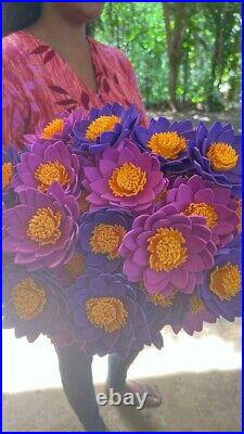 Form Sheet Flower Artificial 10 Pcs Blue And Purple (Blue Lotus) Deco Handmade
