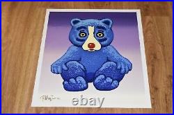 George Rodrigue Blue Dog Boogie Bear Split Font Silkscreen Print Signed Artwork