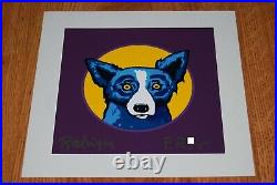 George Rodrigue Blue Dog Bullseye Purple Print Signed Numbered Artwork