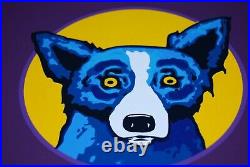 George Rodrigue Blue Dog Bullseye Purple Print Signed Numbered Artwork
