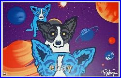 George Rodrigue Blue Dog Tiffanys Universe Silkscreen Print Signed Artwork