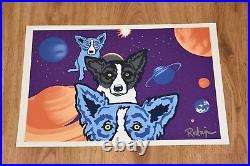 George Rodrigue Blue Dog Tiffanys Universe Silkscreen Print Signed Artwork