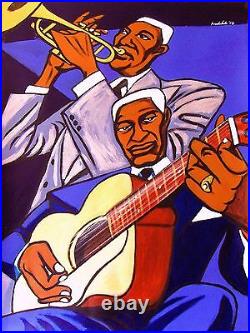 LEADBELLY PRINT poster bunk johnson folkways blues cd 12 string guitar trumpet