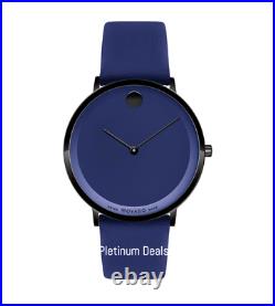 MOVADO Modern 47 Blue Dial Leather Strap Men's Swiss Watch