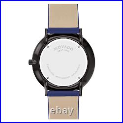 MOVADO Modern 47 Blue Dial Leather Strap Men's Swiss Watch