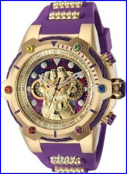 NEW Invicta Men's LE Marvel THANOS BOLT Quartz Chronograph Purple Gold SS Watch