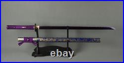 Purple 1095 Blade Japanese Ninja Traditional Hand Made Samurai Straight Sword