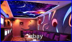 Purple Blue Universe Planet Wallpaper Ceiling Decals Wall Art Print Business
