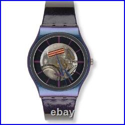 RARE MINT 2001 Swatch Originals PURPLE SUNS GV115 Collectors Watch RETRO