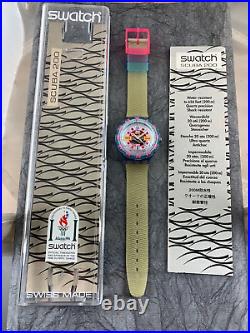 Swatch Originals Scuba 200 SDS100 Ice Party NOS Box, Paper & Tag Circa 1995 RARE