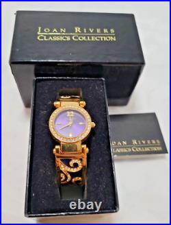 Vintage Joan Rivers Cuff Watch, Classics Collection new blue gold violet crystal