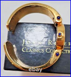 Vintage Joan Rivers Cuff Watch, Classics Collection new blue gold violet crystal