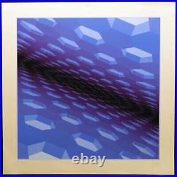 Yvaral Blue Velvet Serigraph purple HAND SIGNED FINE Optice ART, Offers Welcome